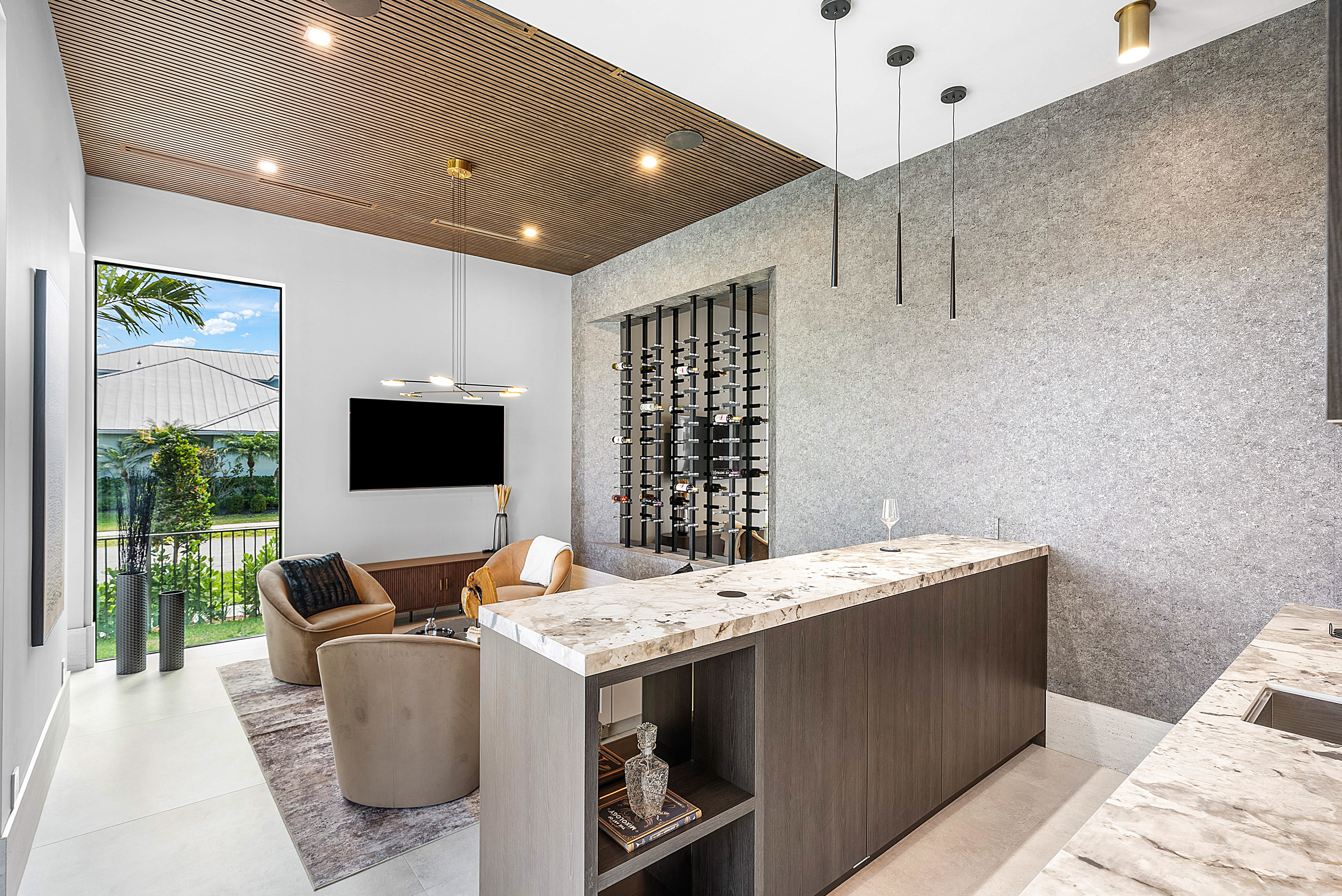 Glass-enclosed wine room by RG Glass