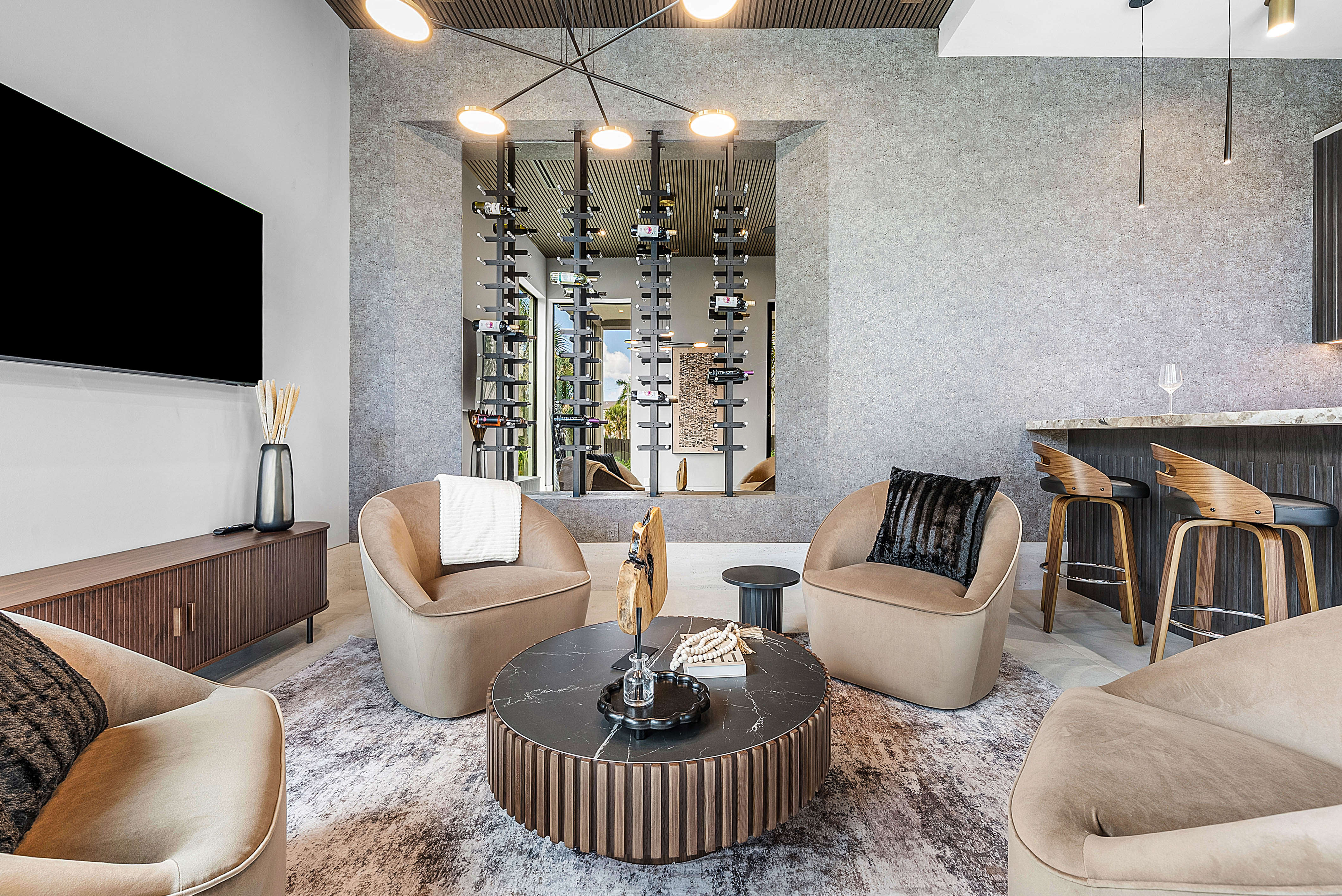 Glass-enclosed wine room by RG Glass
