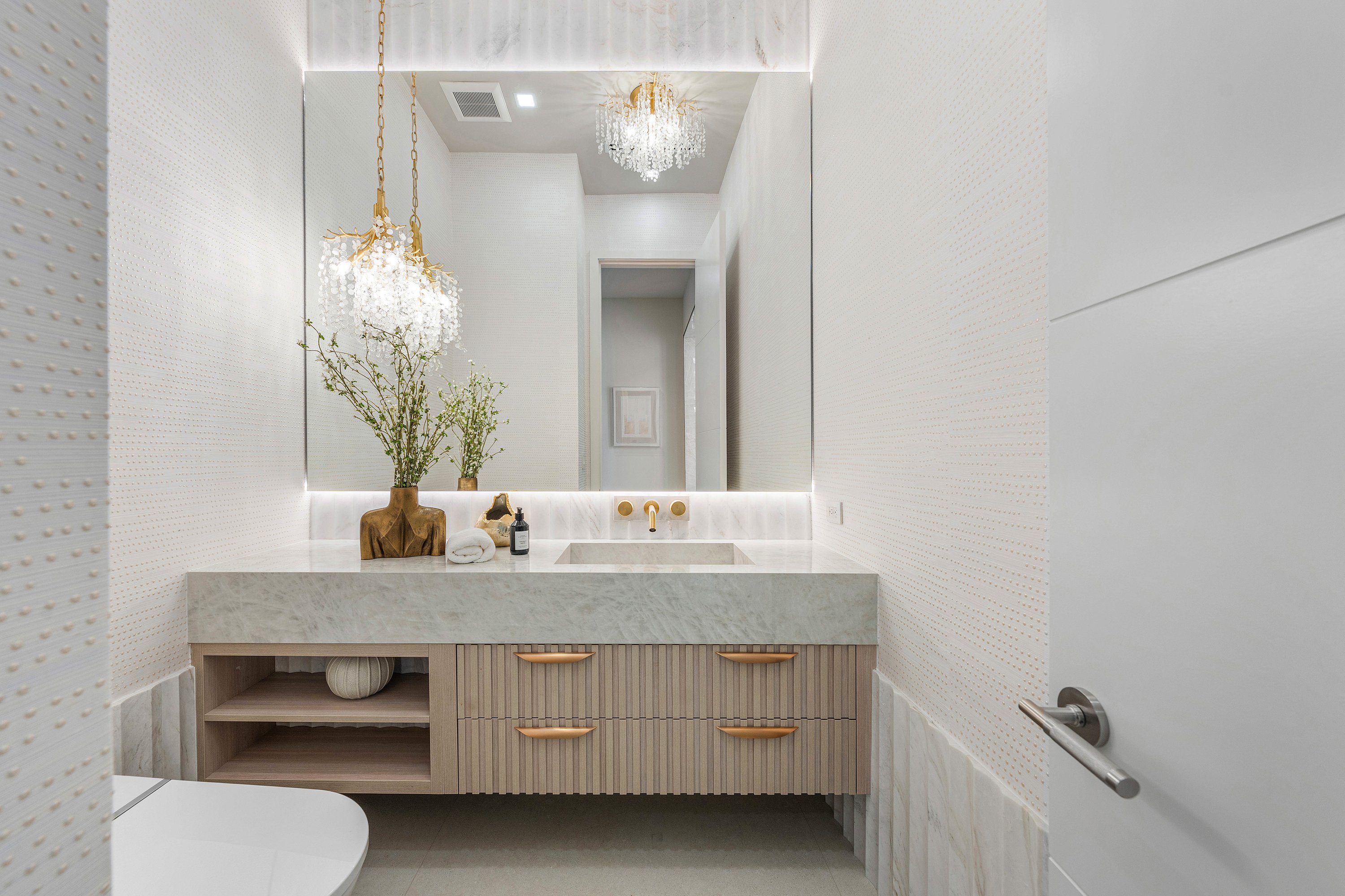 Custom-cut glass mirror installed by RG Glass