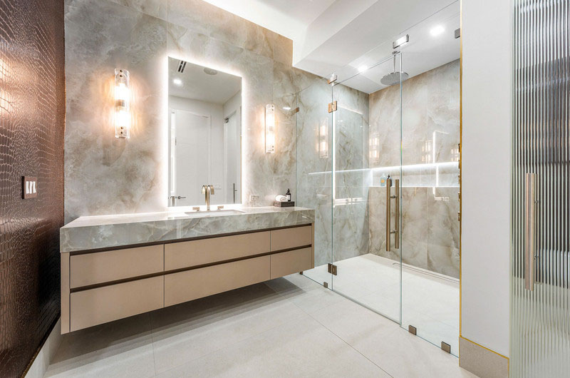 Frameless glass shower enclosure by RG Glass