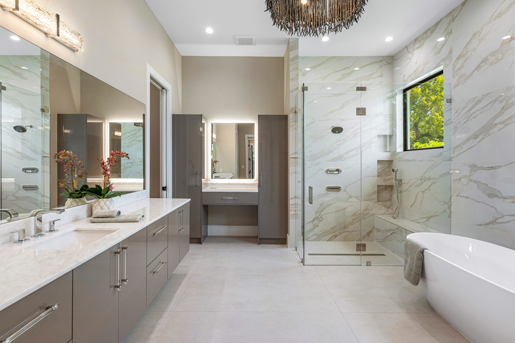 Frameless glass shower enclosure by RG Glass