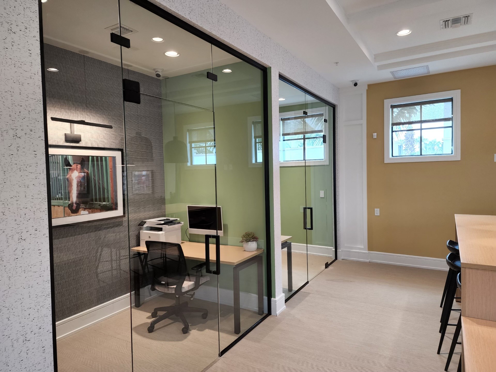 Interior glass partition and door system by RG Glass